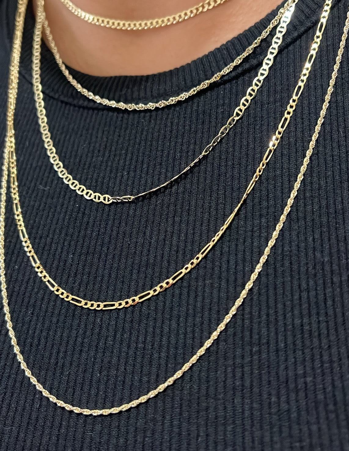 14k solid rope chain