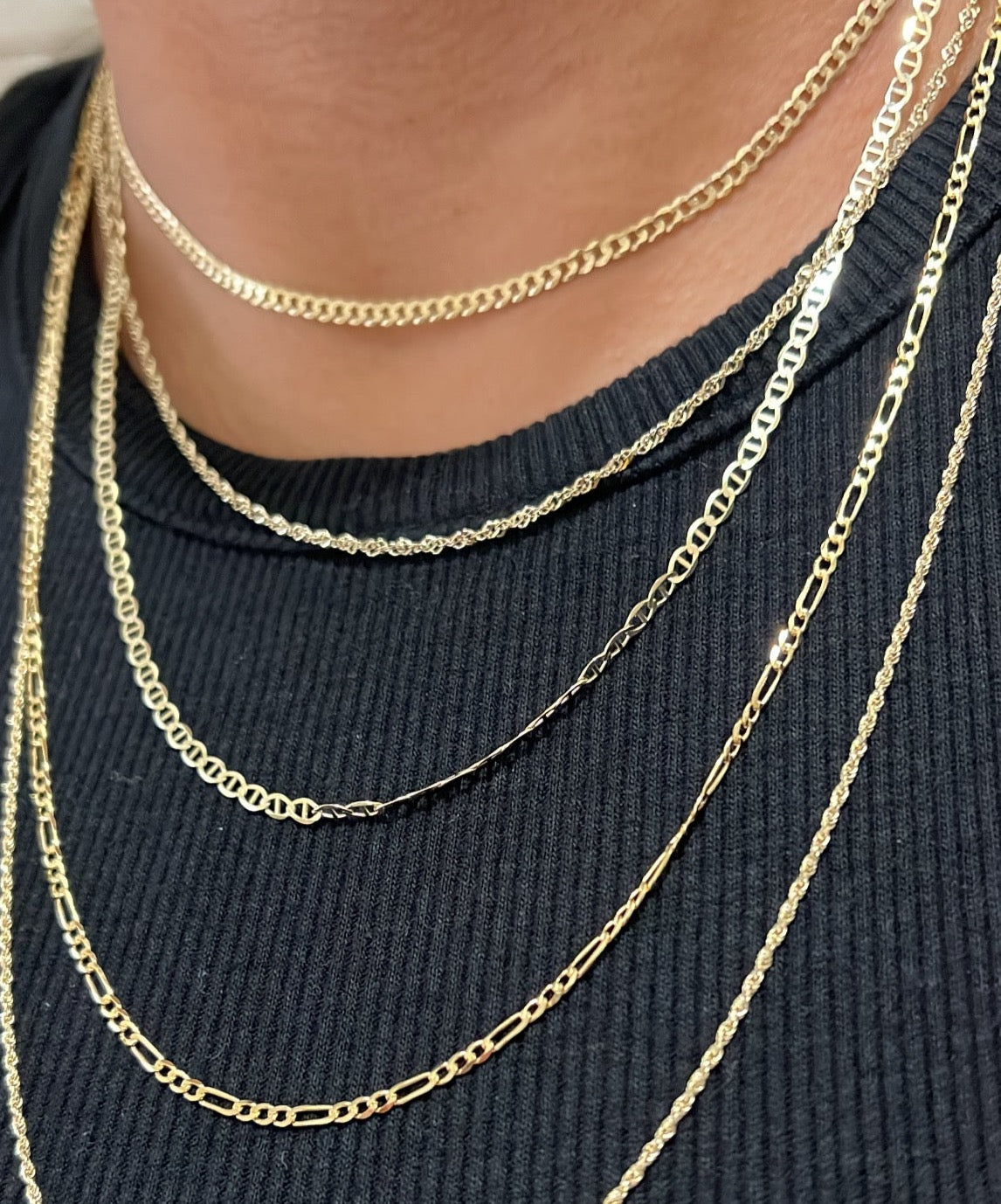 Minar Chain 2.5mm 14K Yellow Gold Flat Mariner Chain – Lobster Clasp | Diana 14K ...