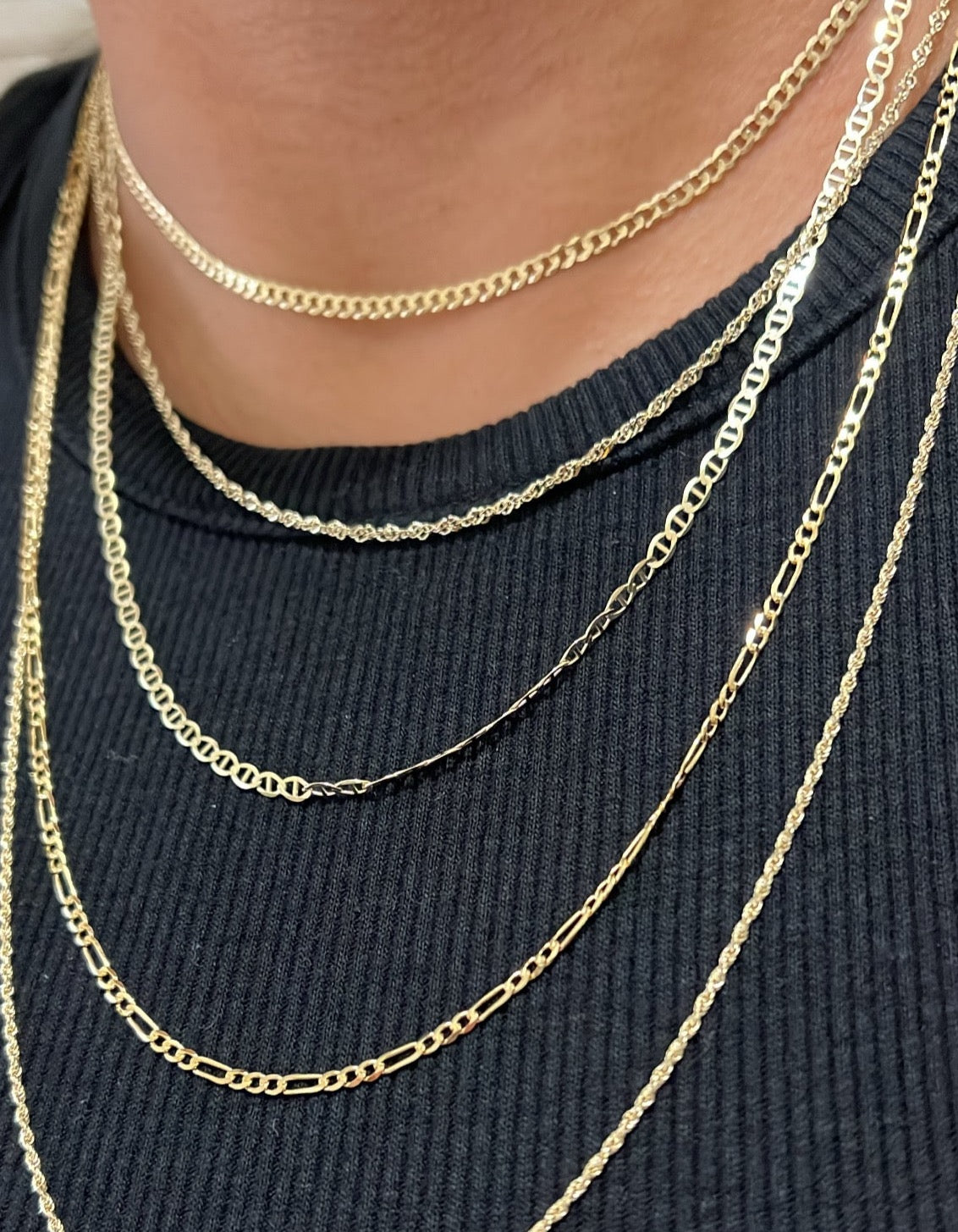 14k solid singapore chain