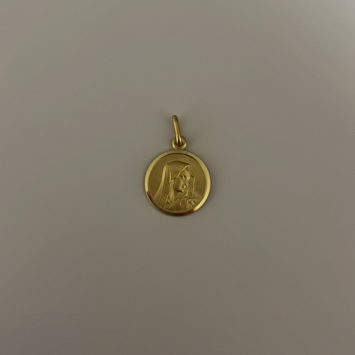 14k solid gold virgencita charm