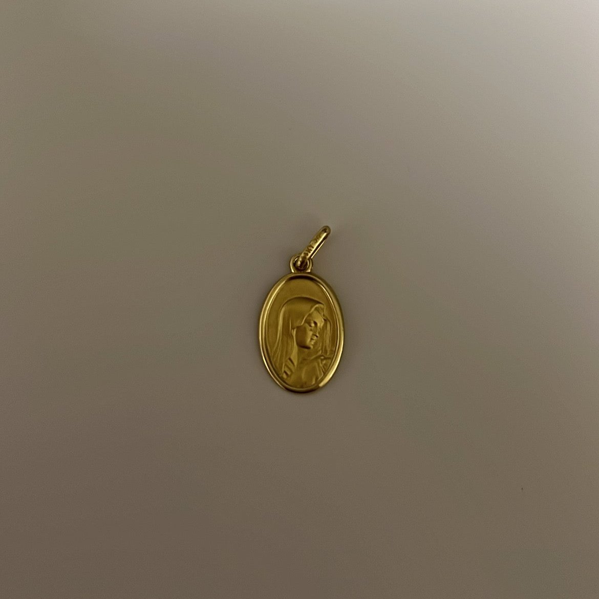 14k solid gold virgencita charm