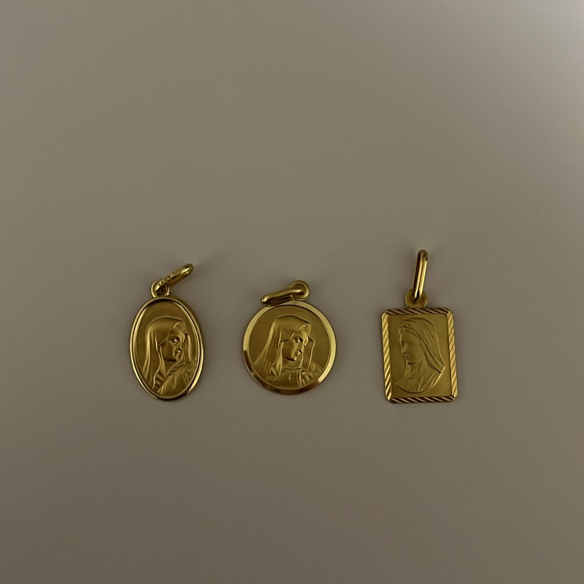 14k solid gold virgencita charm