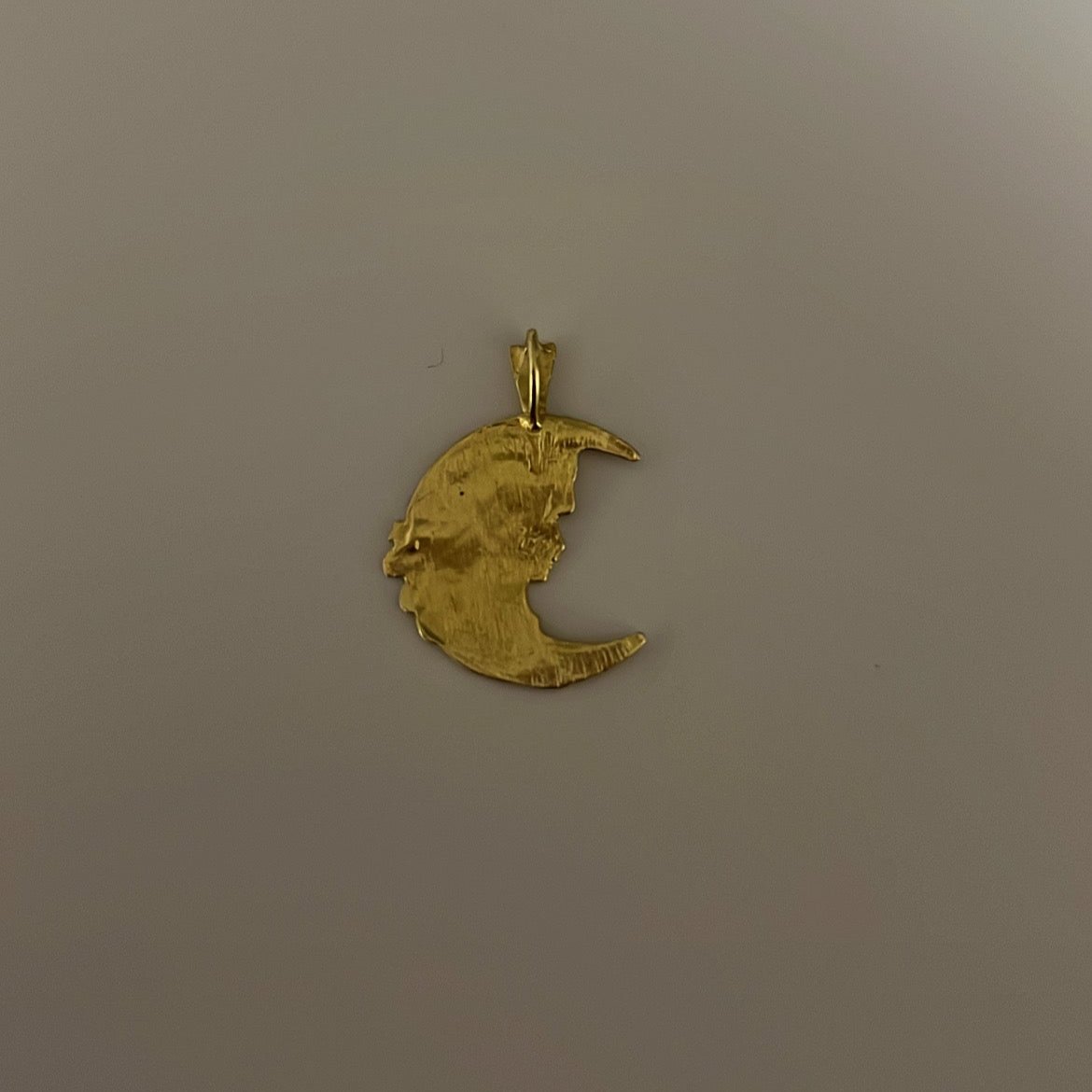 14k vintage woman in the moon charm