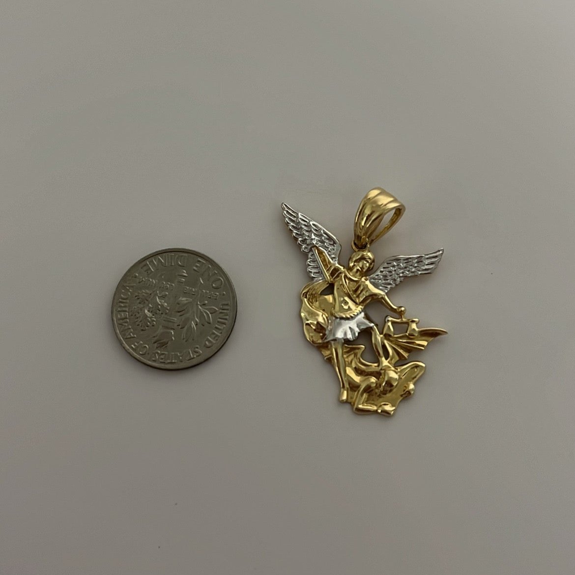 14K St Michael the Archangel charm