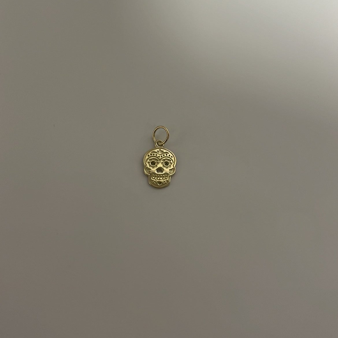 14K solid Sugar skull charm