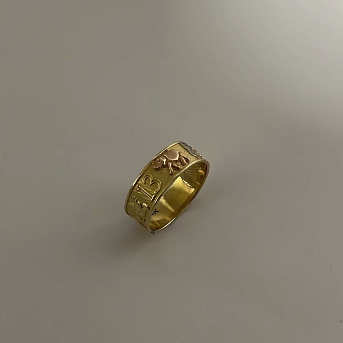 14k solid gold lucky band ring