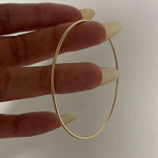 14k solid twist bangle bracelet