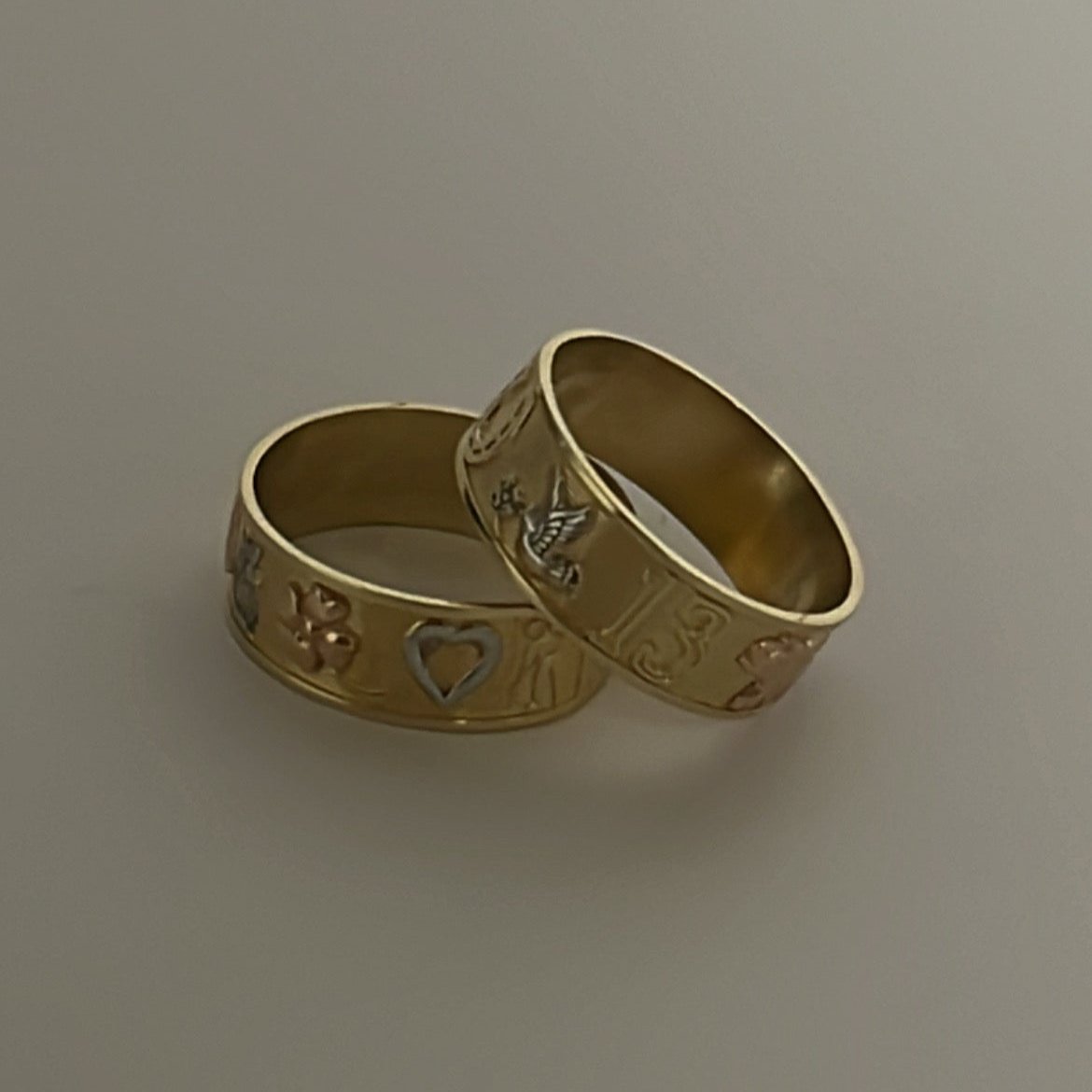 14k solid gold lucky band ring