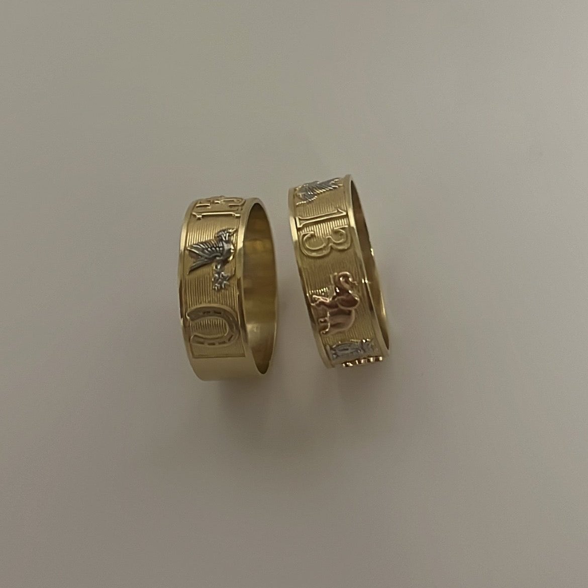 14k solid gold lucky band ring