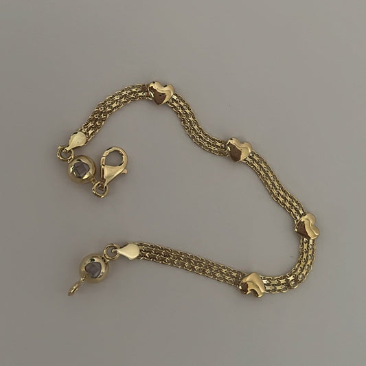 14k solid gold Bismark heart bracelet