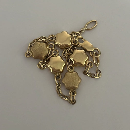 14k solid gold  flower bracelet