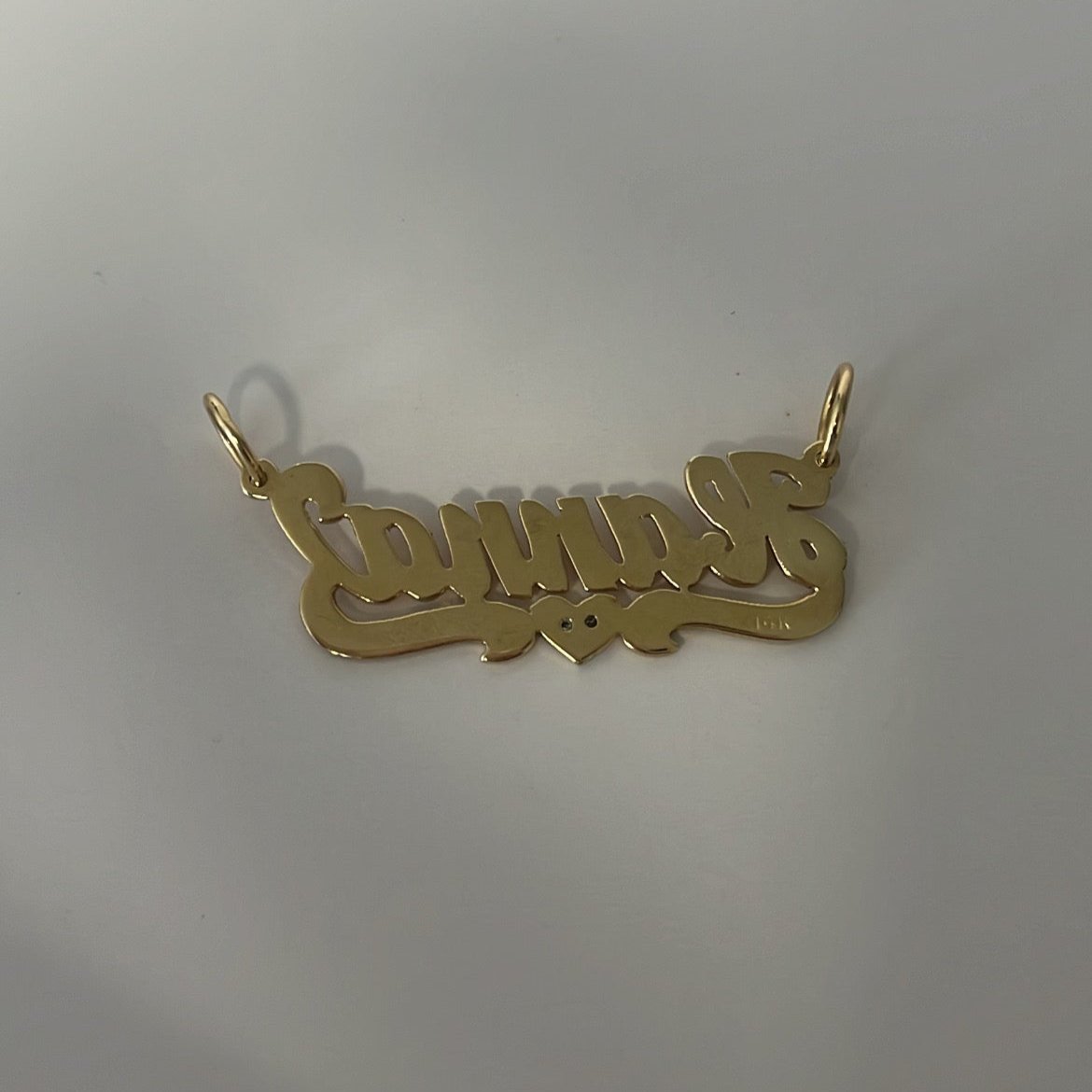 14k solid gold vintage Hanna nameplate