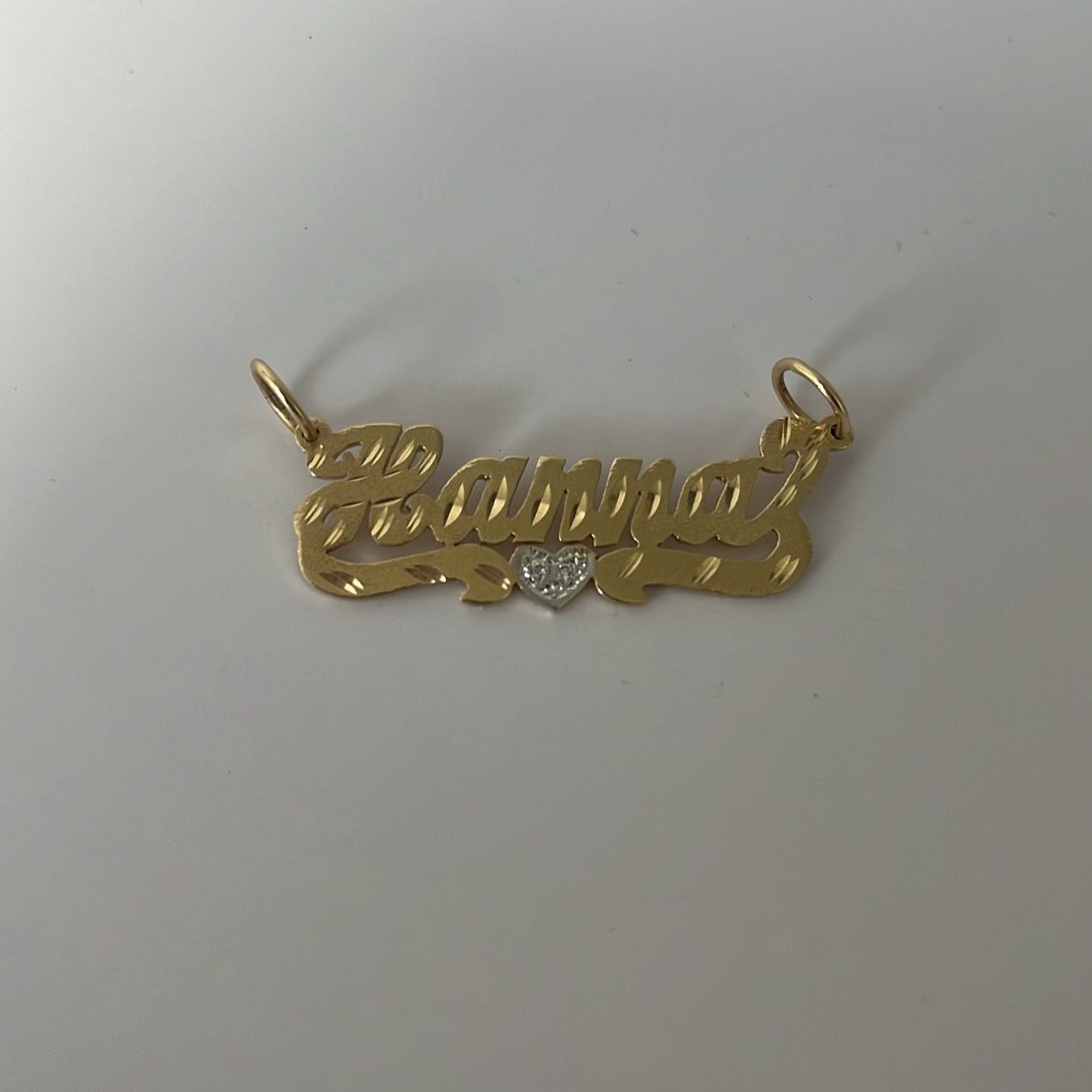 14k solid gold vintage Hanna nameplate