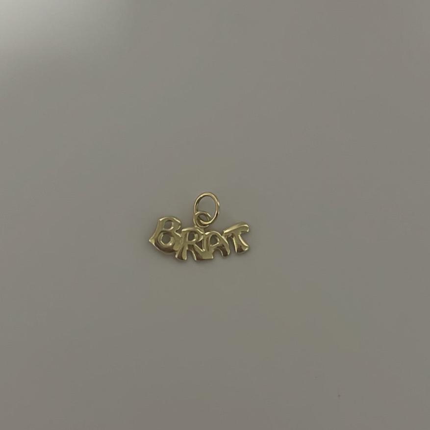 14k solid gold BRAT charm