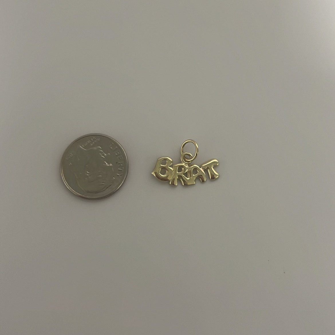 14k solid gold BRAT charm