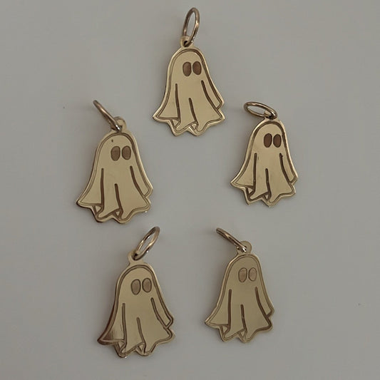 14K solid ghost charm