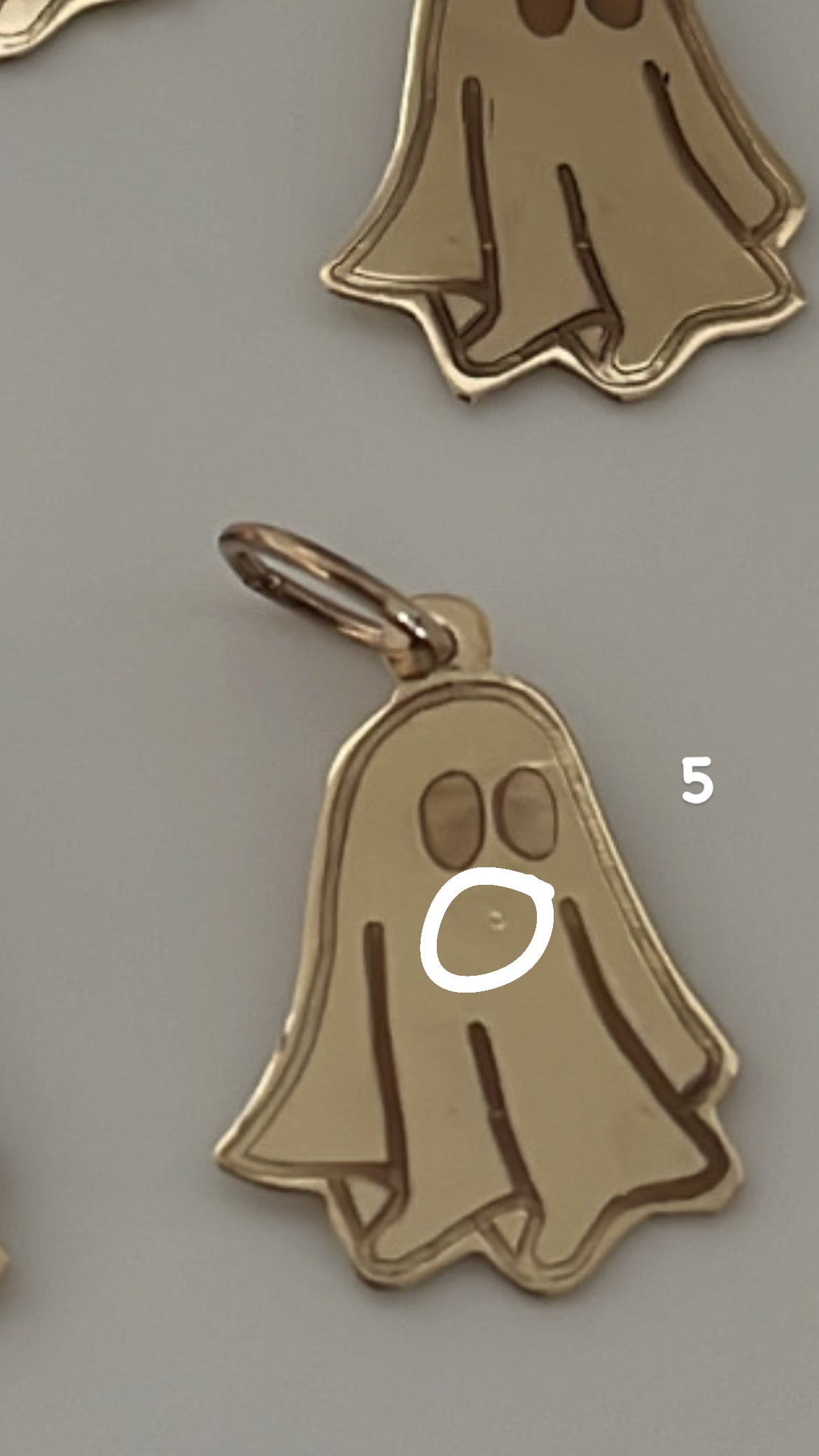 14K solid ghost charm