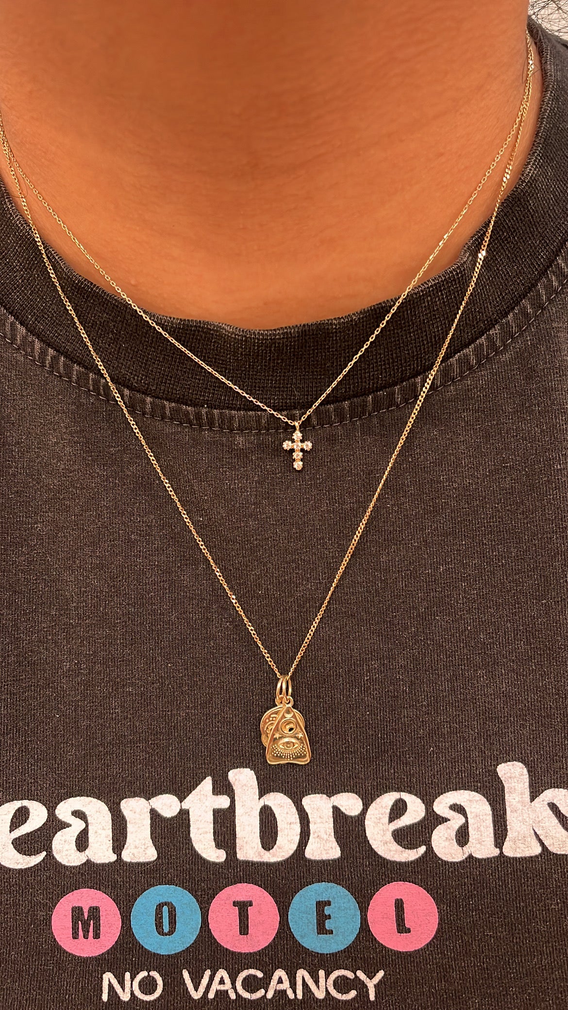 14k solid gold cross necklace