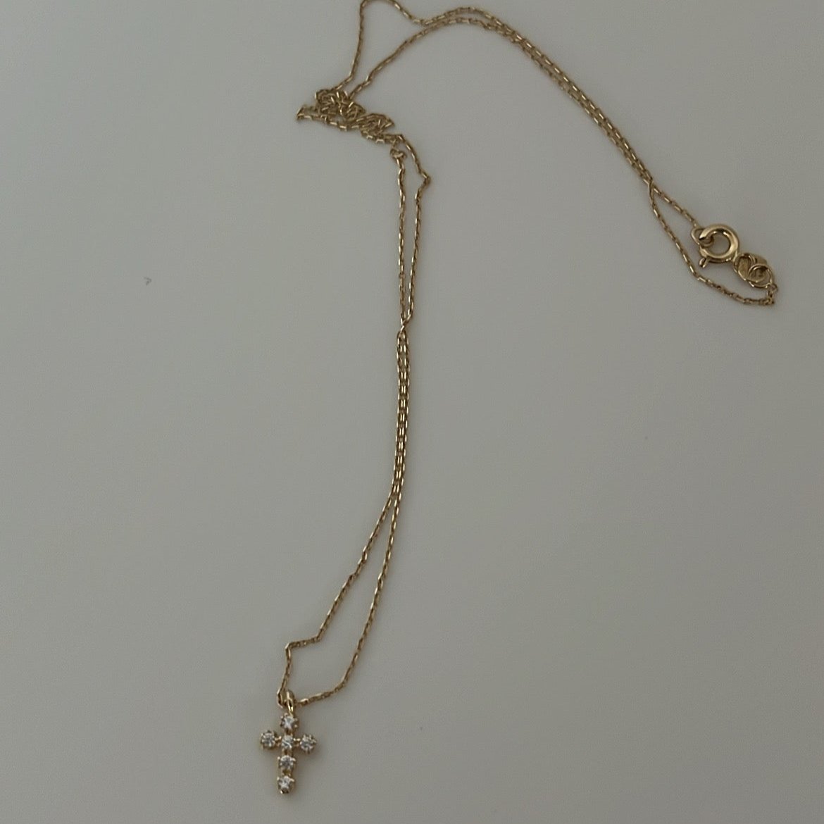 14k solid gold cross necklace