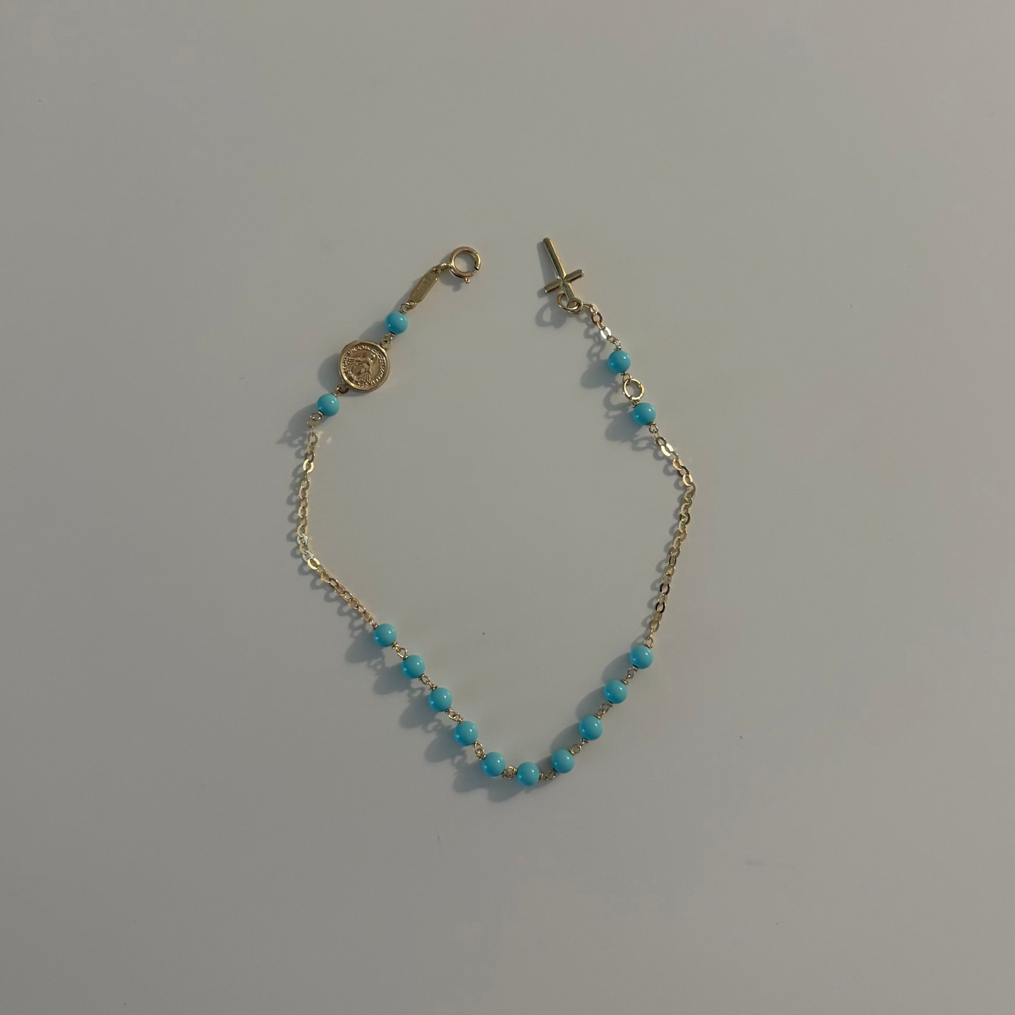 14K Gold Italian Turquoise Rosary Bracelet | Luisiana by Maggini