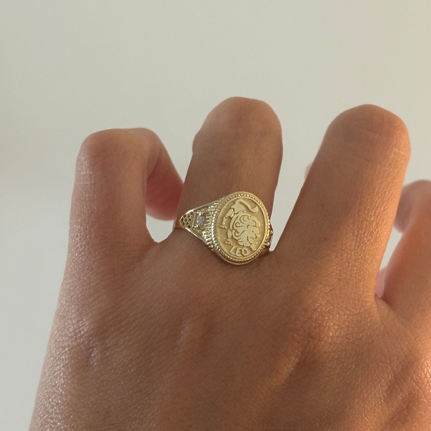 10K Yellow Gold Zodiac Signet Rings with CZ Accents – Scorpio, Sagittarius, Leo, Pisces, Cancer, Virgo, Gemini, Taurus
